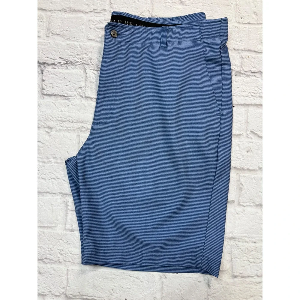 Pebble Beach‎ Mens Blue Striped Performance Golf Shorts Size 40 Stretch